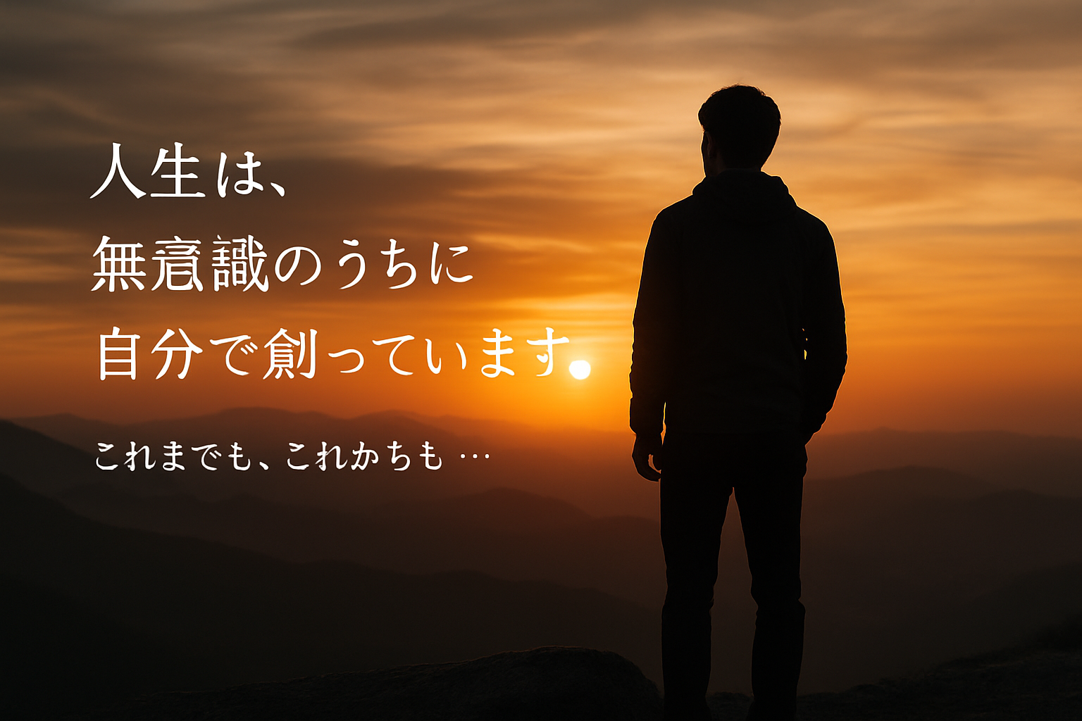 人生は、無意識のうちに自分で創っています。 これまでも、これからも……。